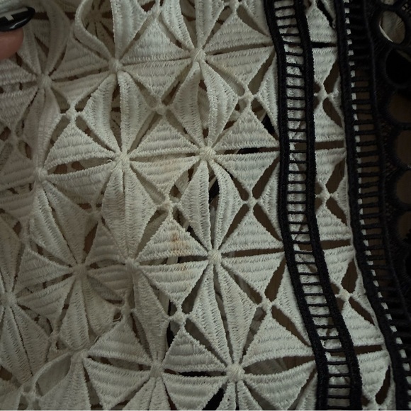 Self-Portrait Black and White Geometric Lace Mini Dress - Picture 5 of 5